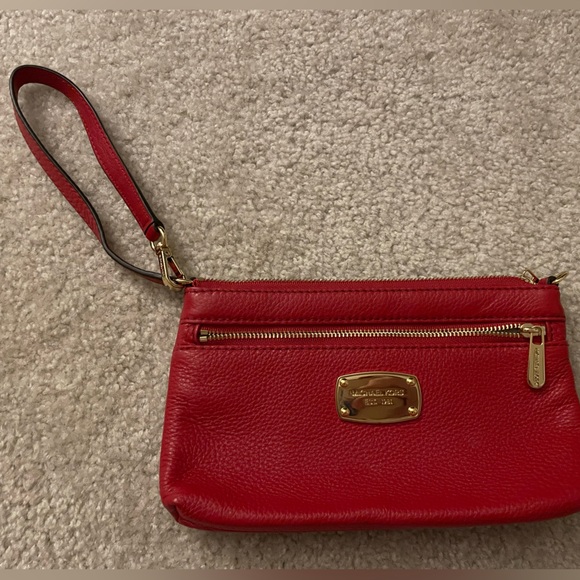 Michael Kors Red Leather Wristlet - Picture 5 of 5
